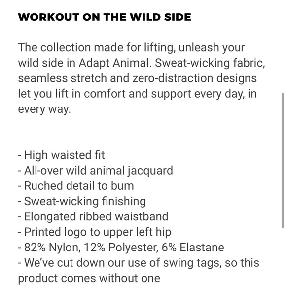 Gymshark Adapt Animal Print Leggings NWOT - Picture 8 of 8